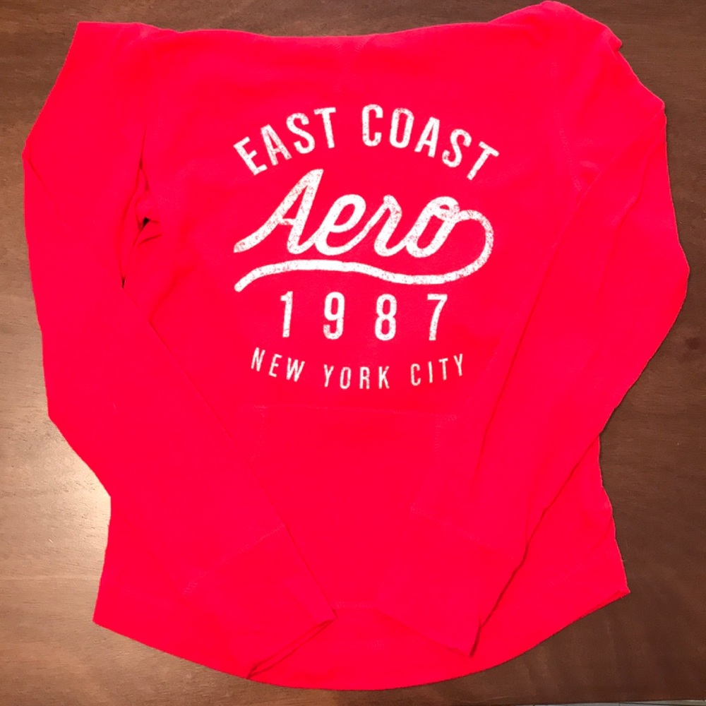 A thin red hoodie